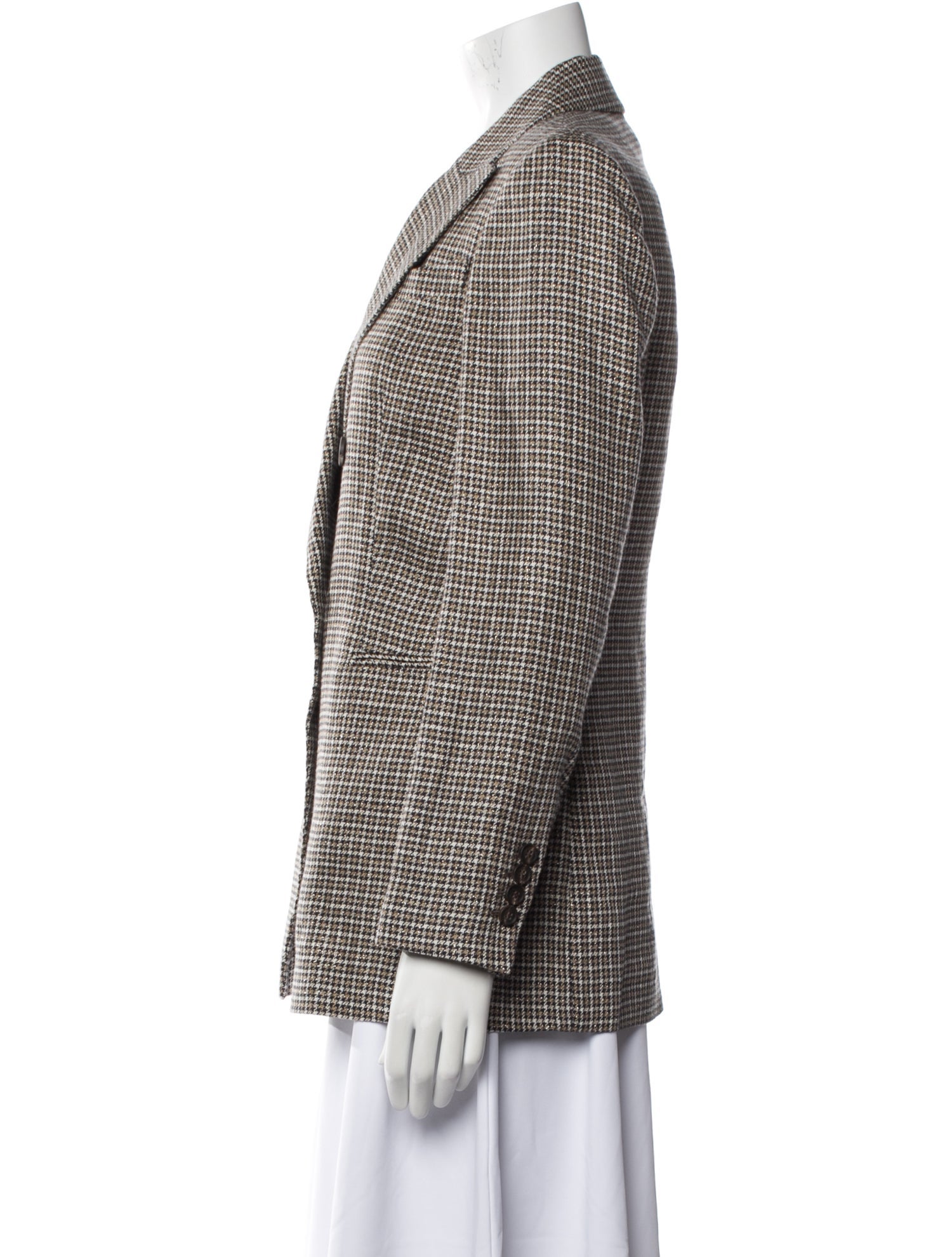Brunello Cucinelli Linen Plaid Print Blazer w/ Tags