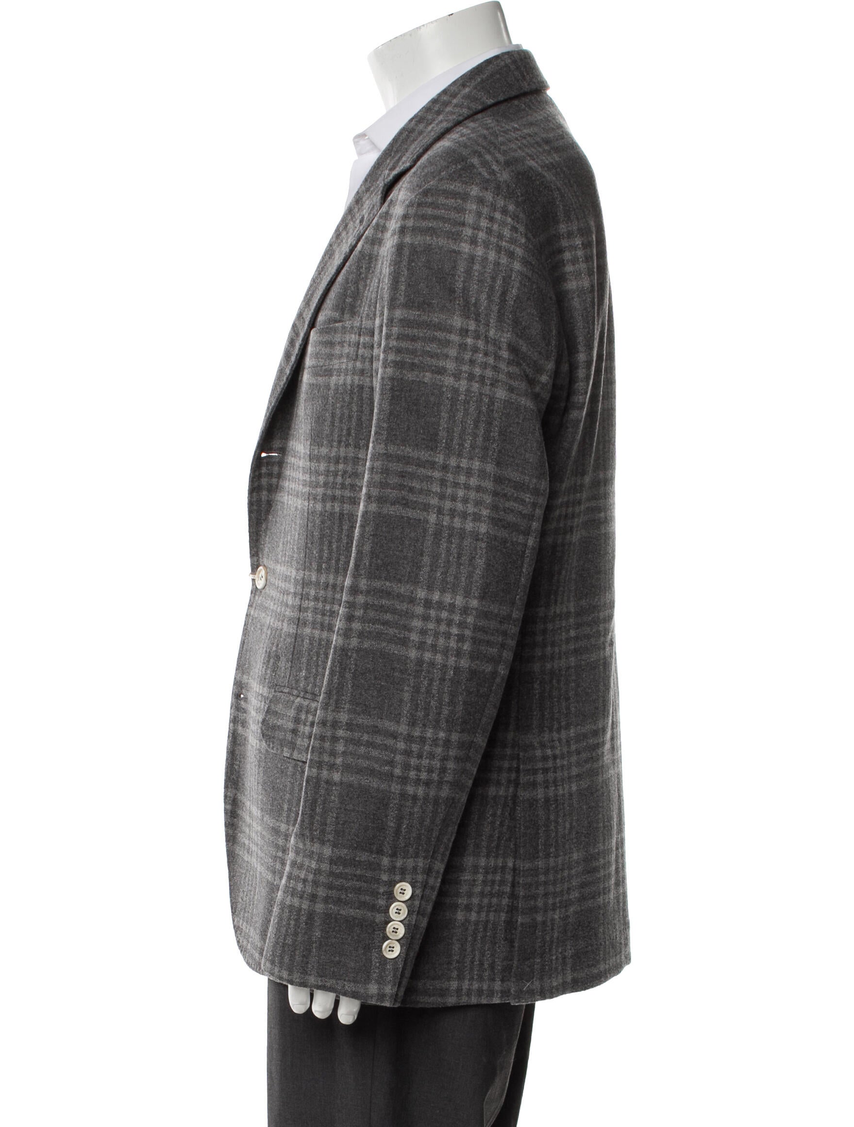 Brunello Cucinelli Wool Plaid Print Blazer w/ Tags