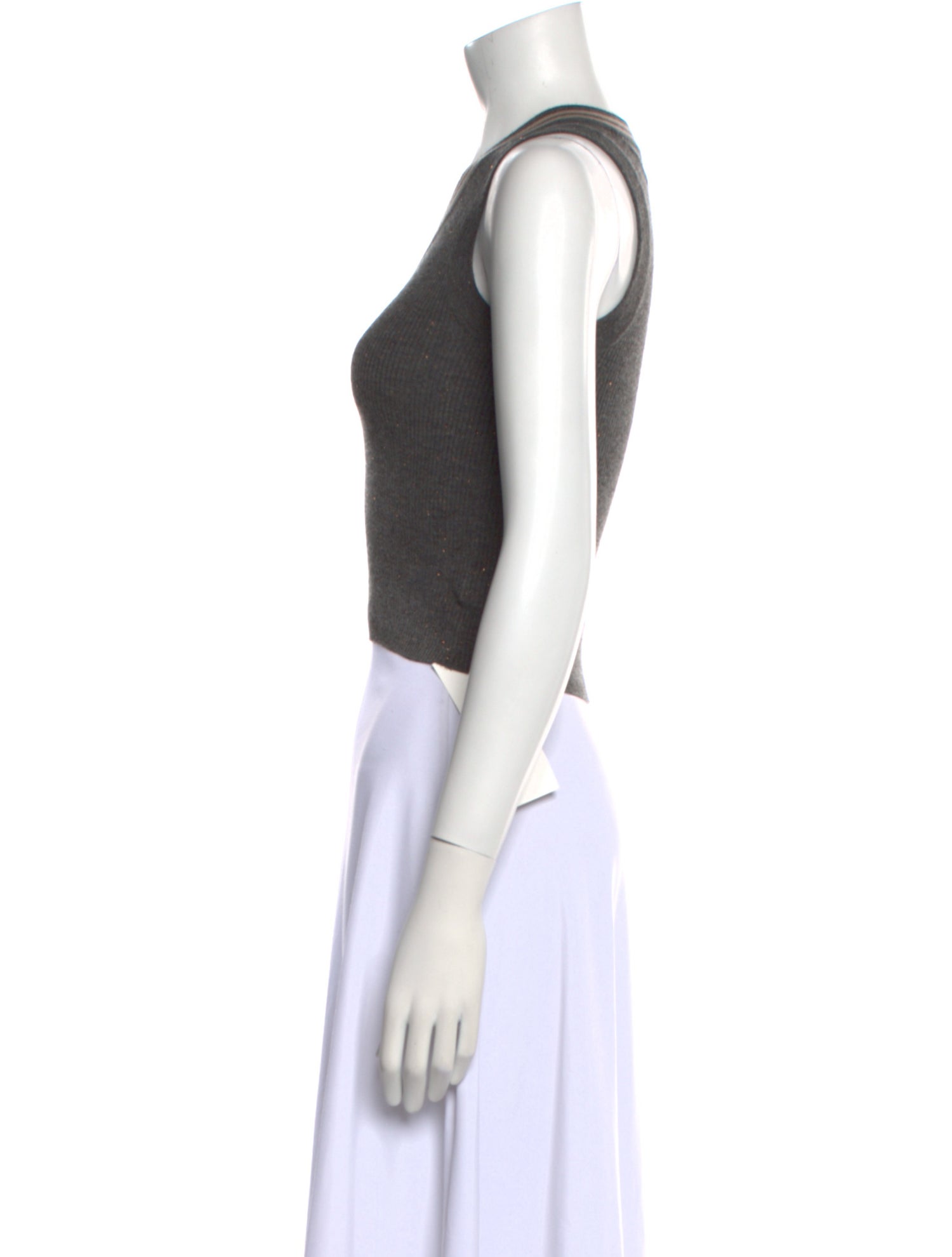 Brunello Cucinelli Cashmere V-Neck Crop Top