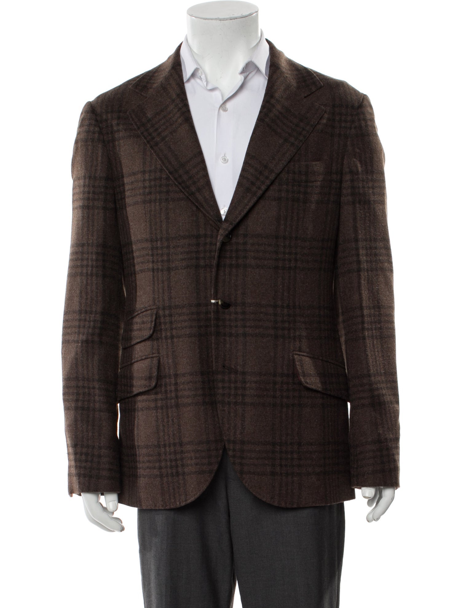 Brunello Cucinelli Wool Plaid Print Blazer w/ Tags
