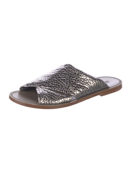 Brunello Cucinelli Monili Leather Slides