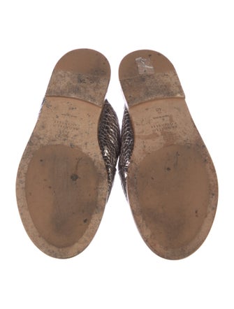 Brunello Cucinelli Monili Leather Slides