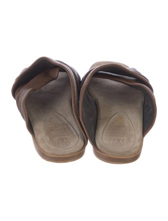 Brunello Cucinelli Monili Leather Slides