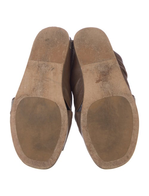 Brunello Cucinelli Monili Leather Slides