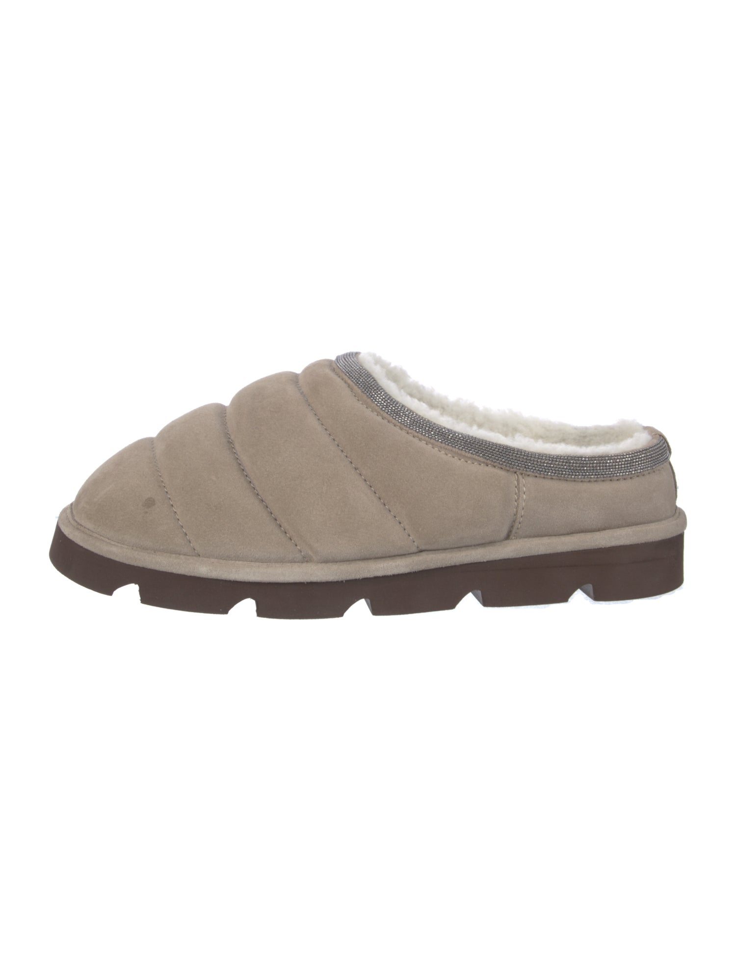 Brunello Cucinelli Monili Suede Slippers