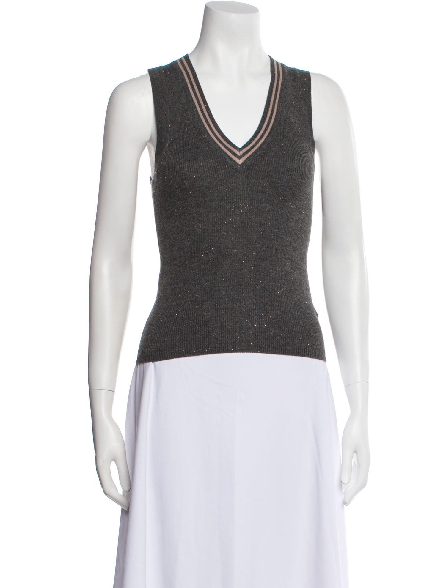Brunello Cucinelli Cashmere V-Neck Top