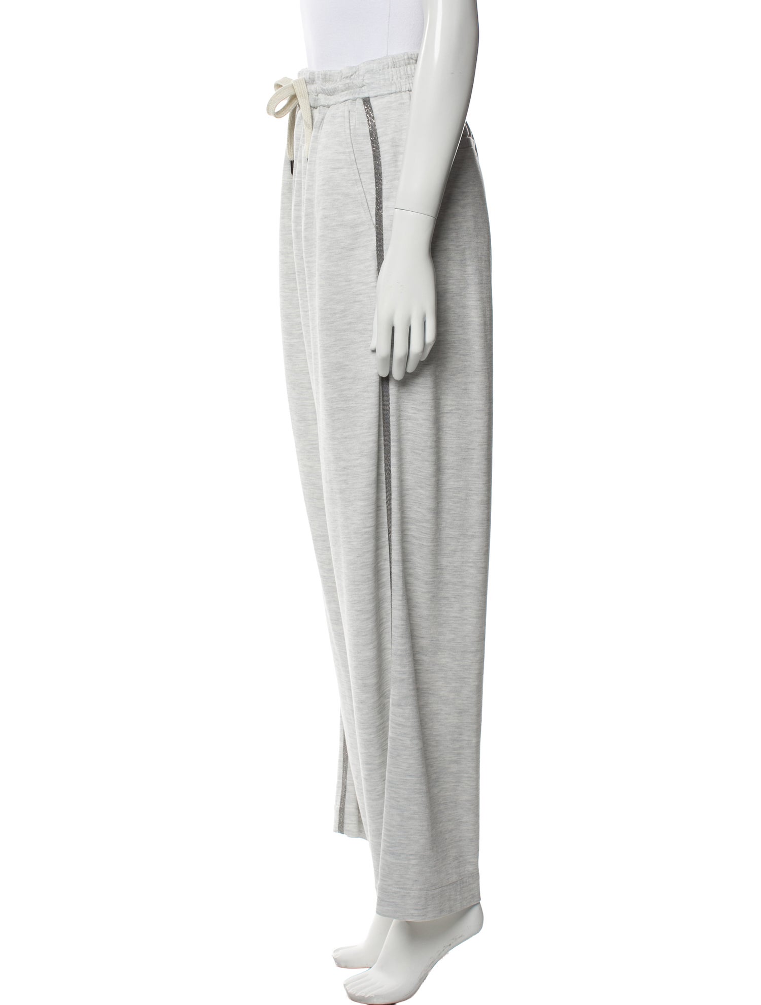 Brunello Cucinelli Striped Crystal Embellishments Sweatpants w/ Tags