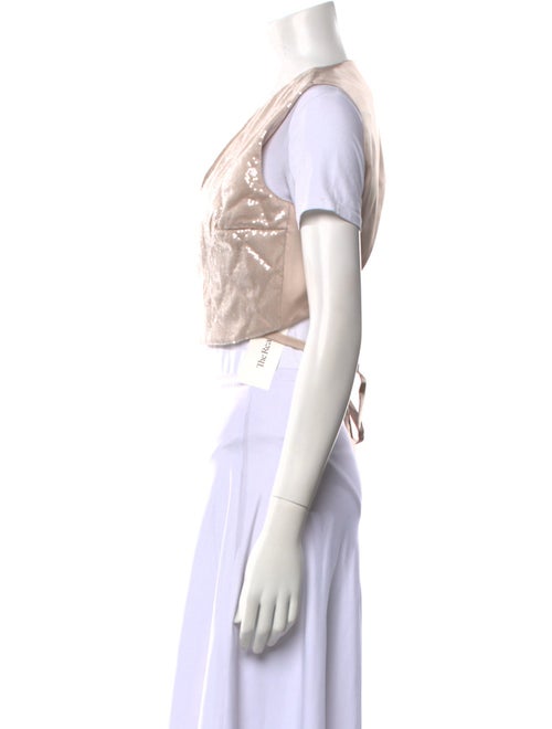 Brunello Cucinelli Satin V-Neck Crop Top