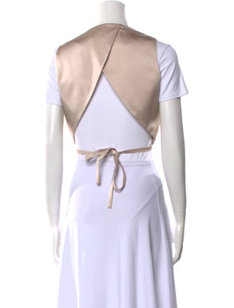 Brunello Cucinelli Satin V-Neck Crop Top