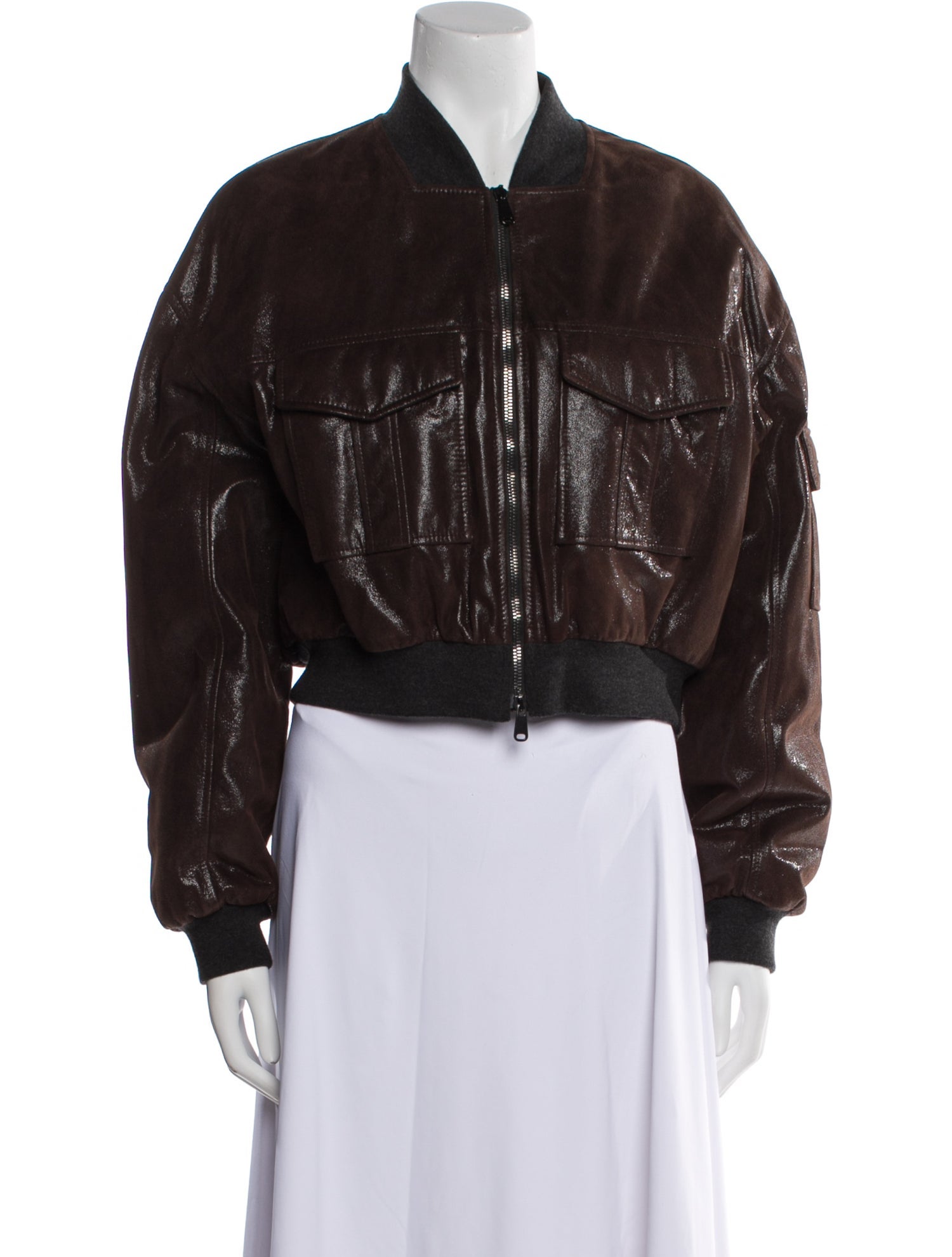 Brunello Cucinelli Leather Bomber Jacket w/ Tags