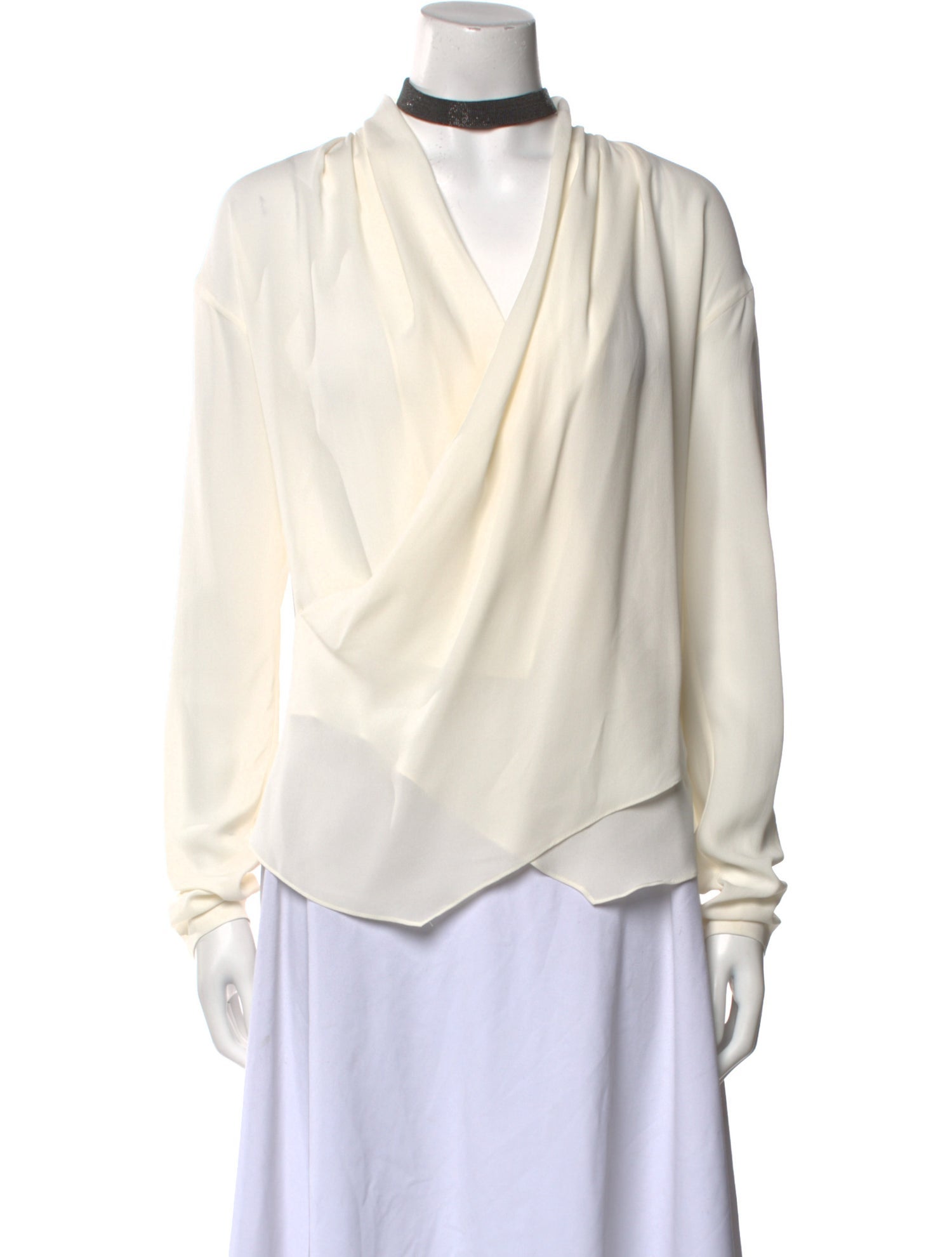 Brunello Cucinelli Silk Cowl Neck Blouse w/ Tags