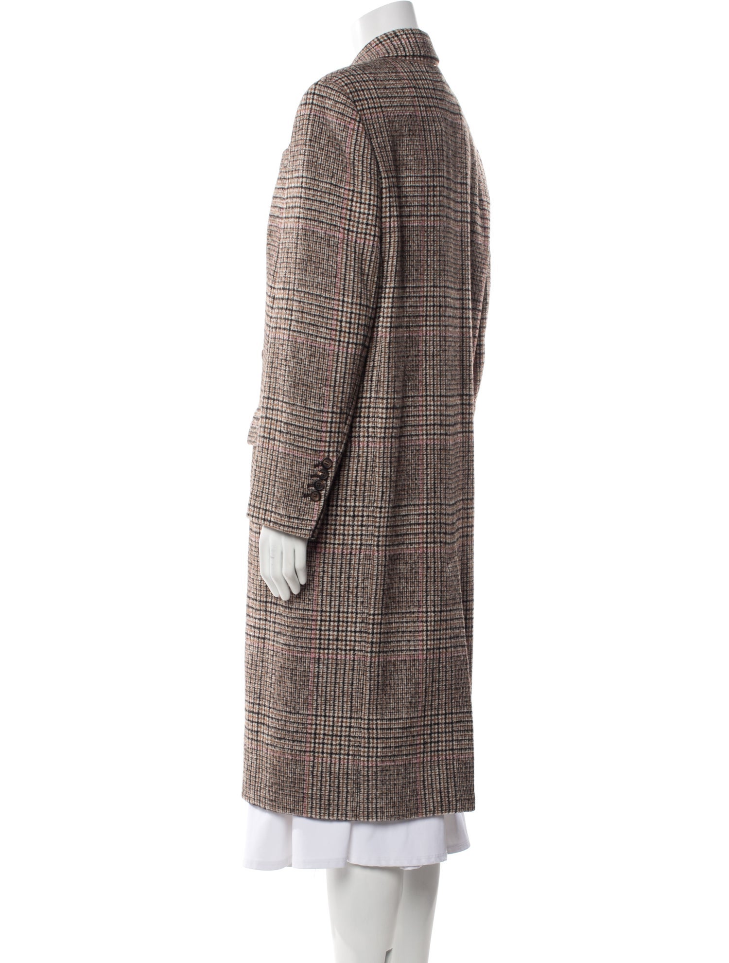 Brunello Cucinelli Plaid Print Peacoat w/ Tags