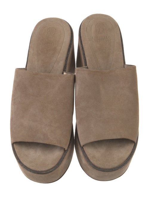 Brunello Cucinelli Monili Suede Slides