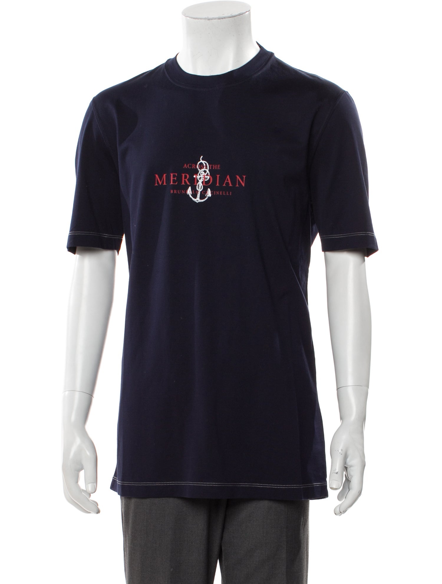 Brunello Cucinelli Graphic Print Crew Neck T-Shirt w/ Tags