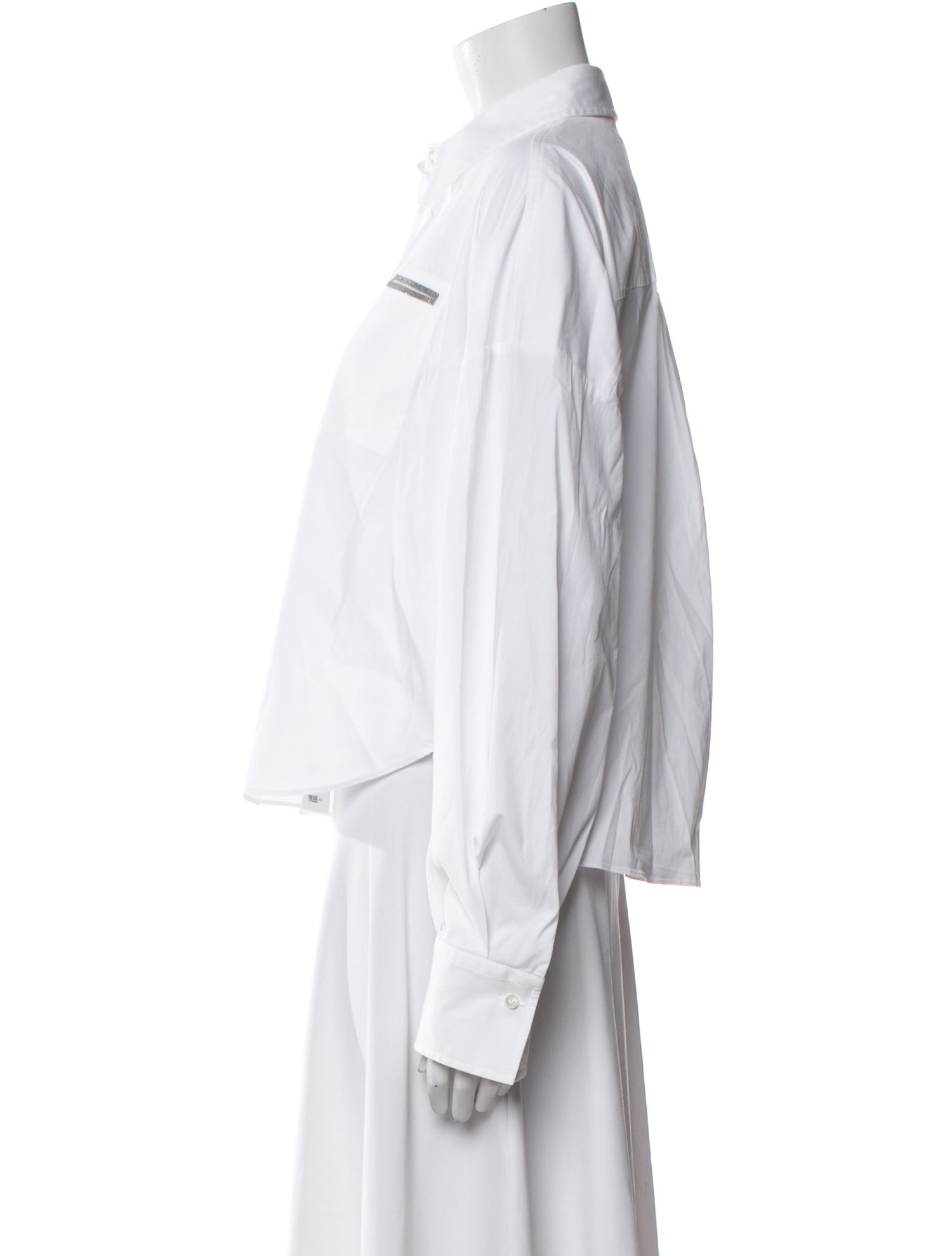 Brunello Cucinelli Long Sleeve Button-Up Top