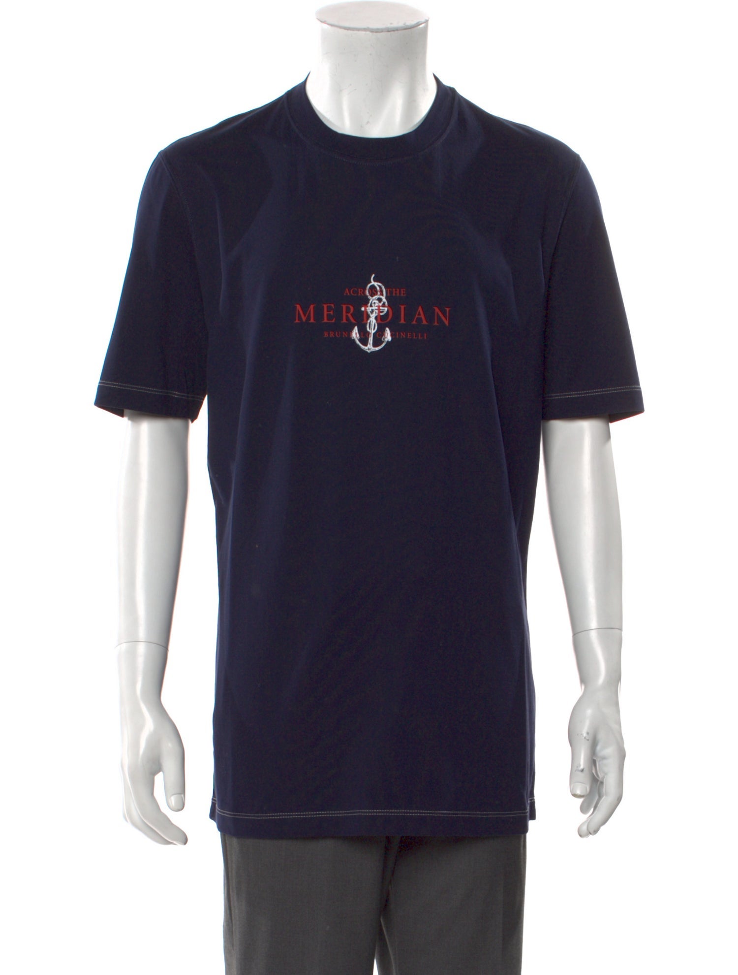 Brunello Cucinelli Graphic Print Crew Neck T-Shirt w/ Tags