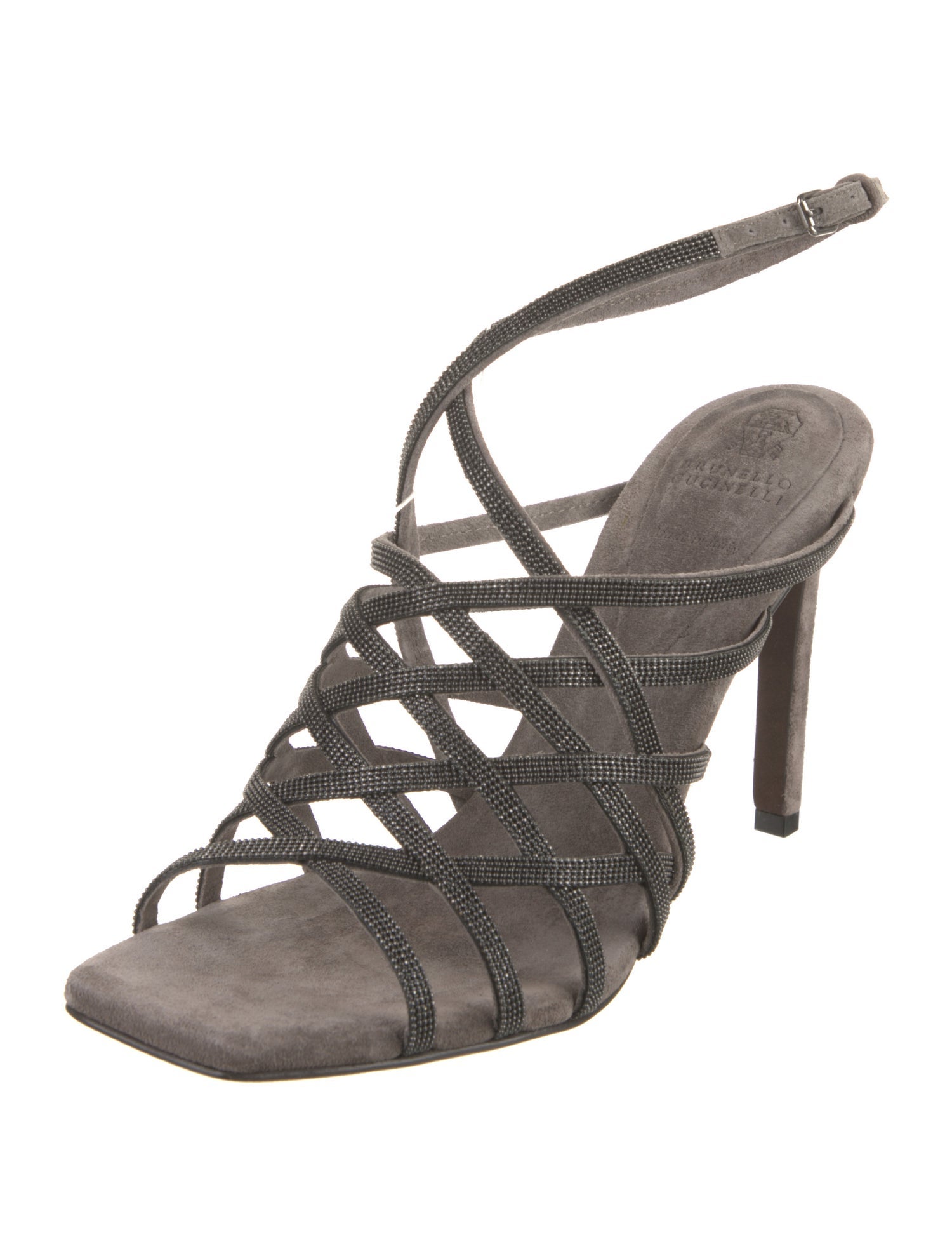 Brunello Cucinelli Monili Suede Slingback Sandals w/ Tags