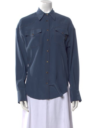 Brunello Cucinelli Long Sleeve Button-Up Top