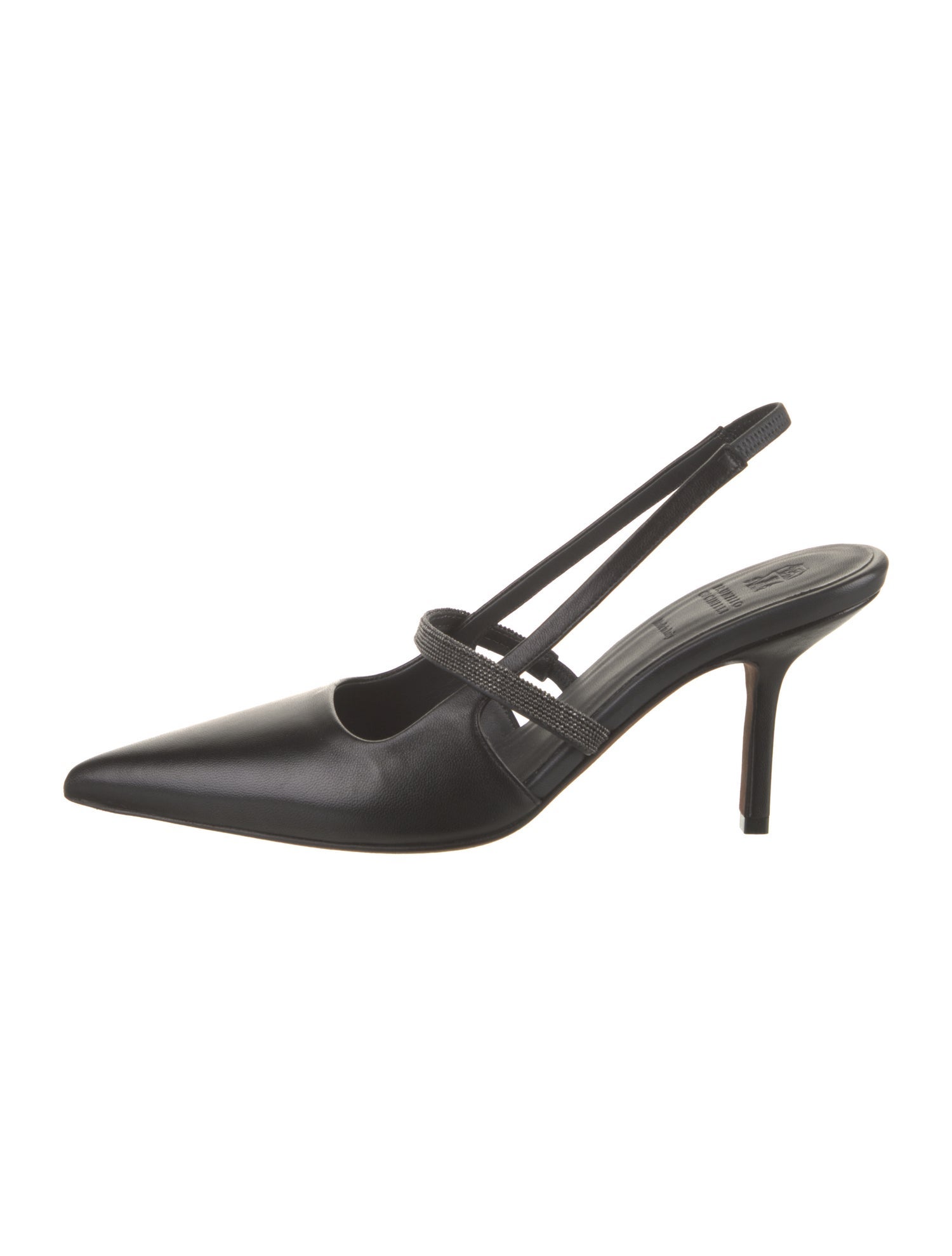 Brunello Cucinelli Monili Leather Slingback Pumps w/ Tags
