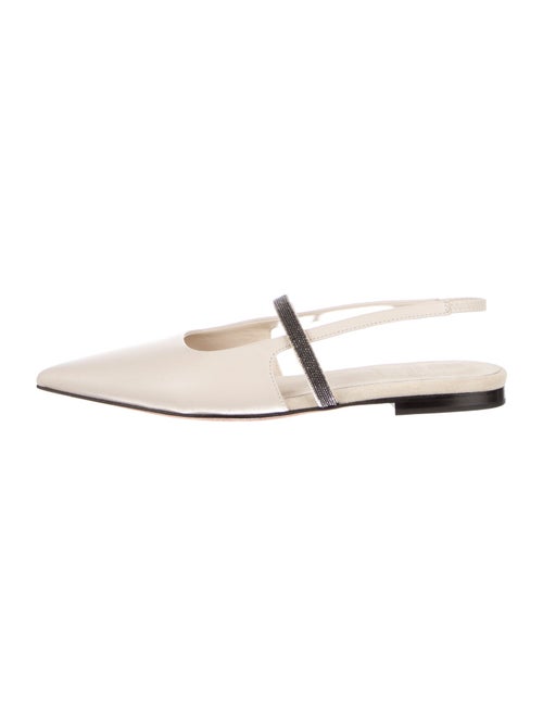 Brunello Cucinelli Leather Slingback Flats