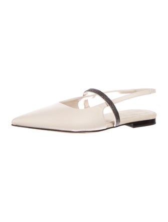 Brunello Cucinelli Leather Slingback Flats