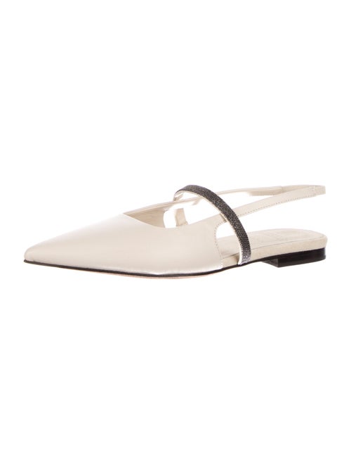 Brunello Cucinelli Leather Slingback Flats