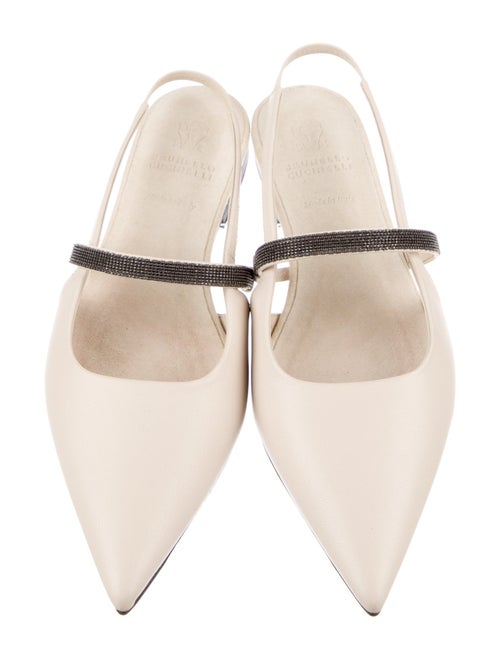 Brunello Cucinelli Leather Slingback Flats