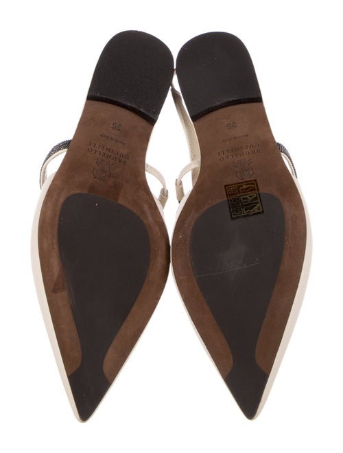 Brunello Cucinelli Leather Slingback Flats