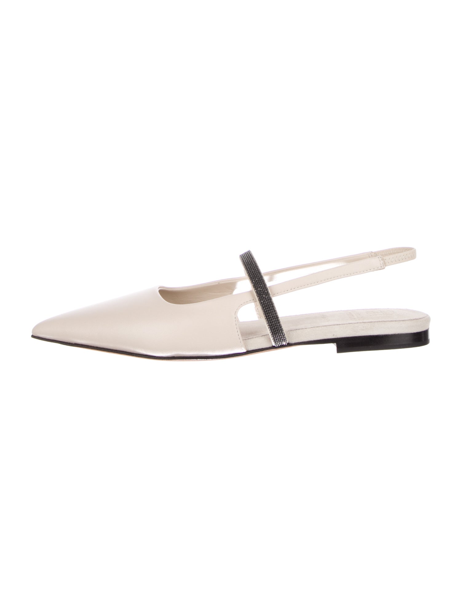 Brunello Cucinelli Leather Slingback Flats
