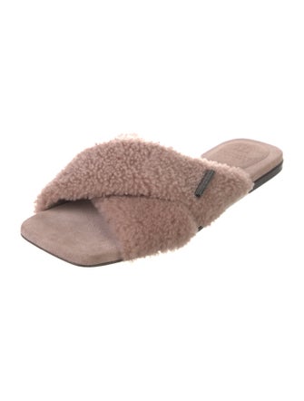 Brunello Cucinelli Monili Shearling Mules