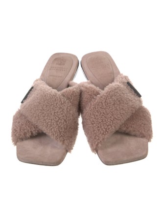 Brunello Cucinelli Monili Shearling Mules