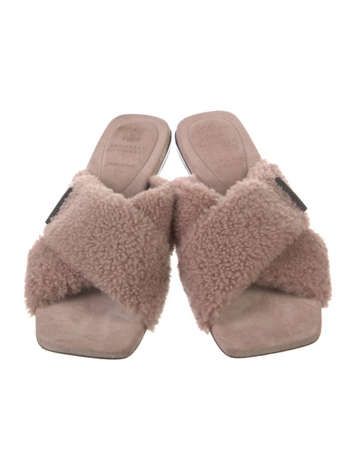Brunello Cucinelli Monili Shearling Mules