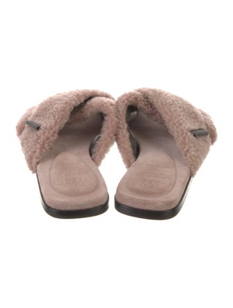 Brunello Cucinelli Monili Shearling Mules