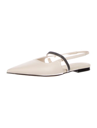 Brunello Cucinelli Leather Slingback Flats