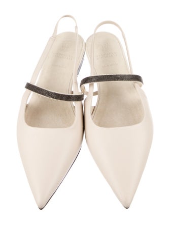 Brunello Cucinelli Leather Slingback Flats