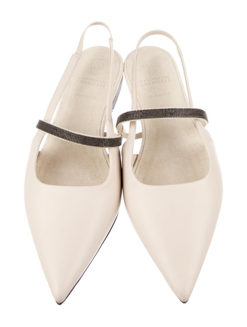 Brunello Cucinelli Leather Slingback Flats