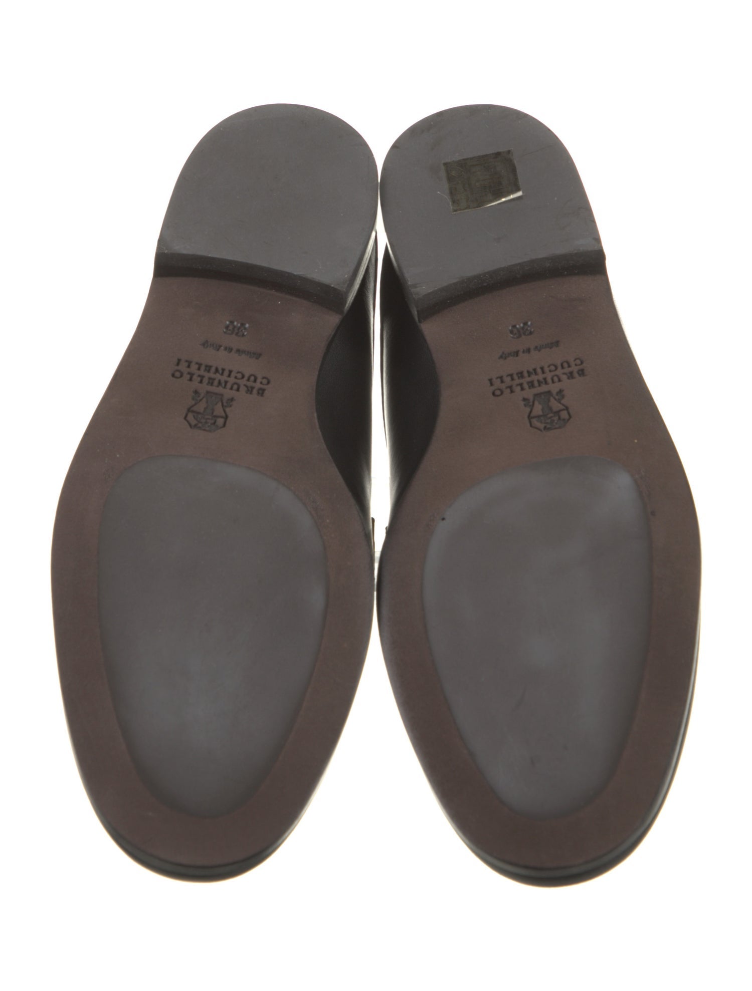 Brunello Cucinelli Leather Beaded Accents Mules