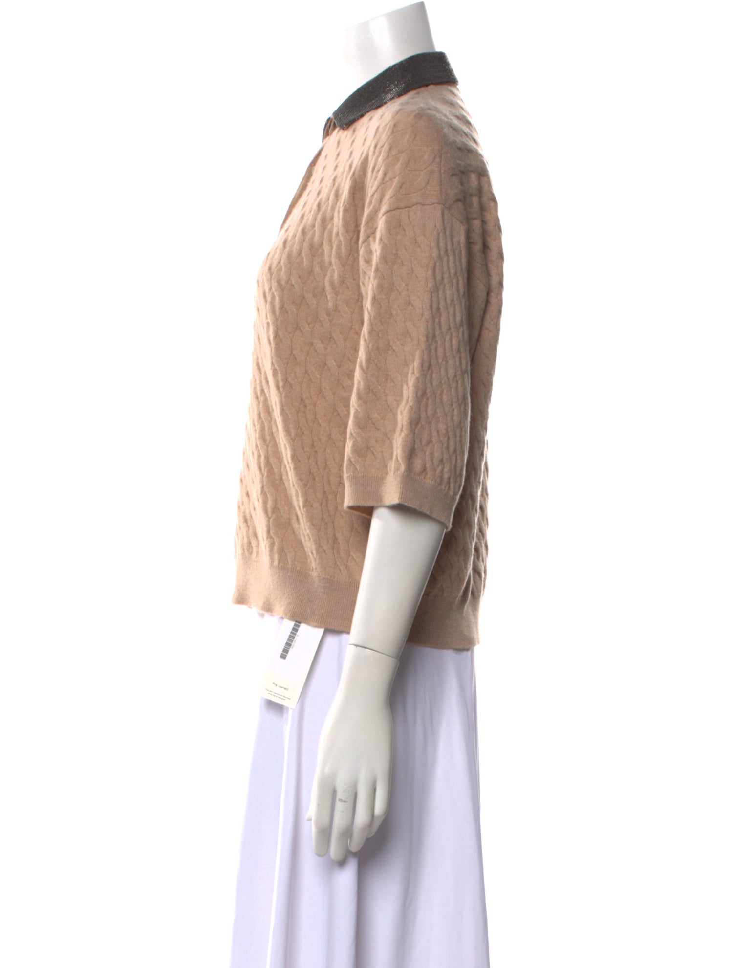 Brunello Cucinelli Cashmere Short Sleeve Crop Top w/ Tags