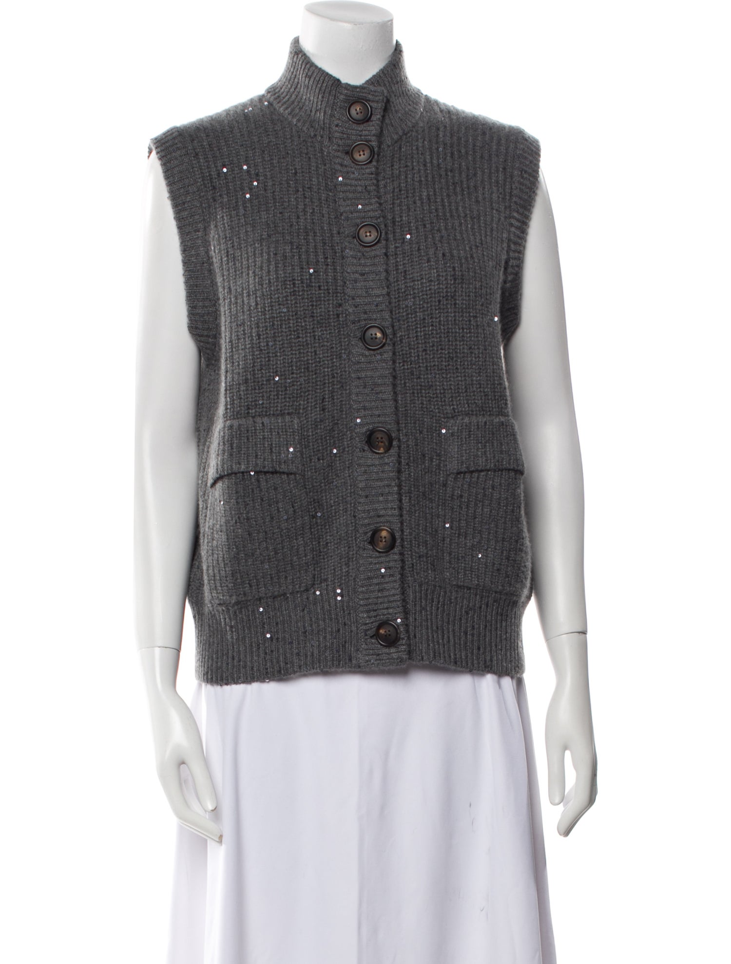 Brunello Cucinelli Cashmere Plaid Print Vest w/ Tags