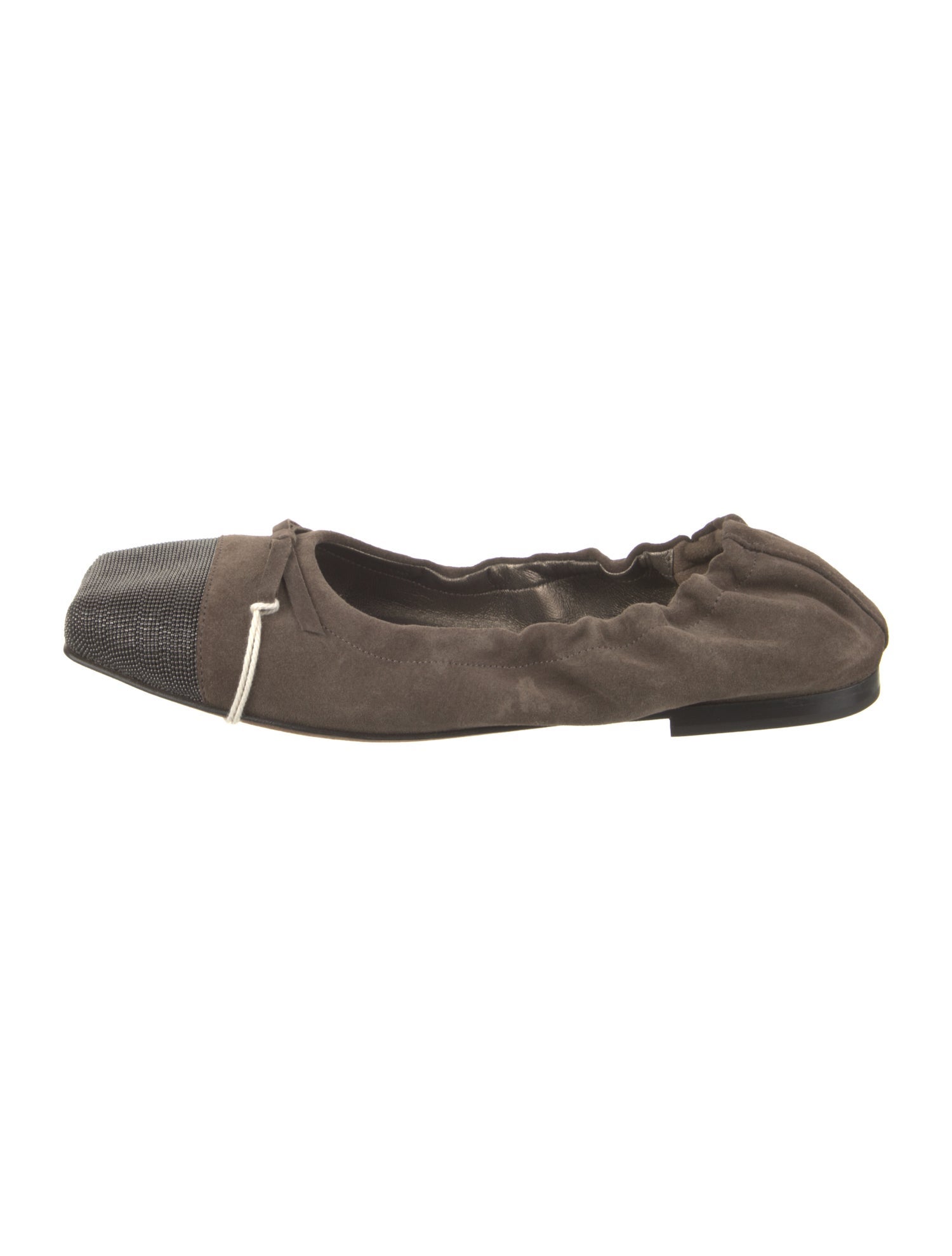 Brunello Cucinelli Suede Colorblock Pattern Ballet Flats
