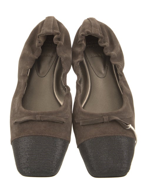 Brunello Cucinelli Suede Colorblock Pattern Ballet Flats