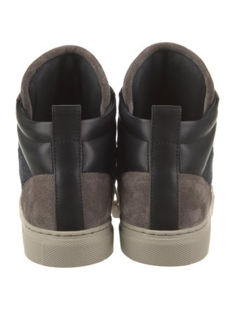 Brunello Cucinelli Suede Colorblock Pattern Sneakers
