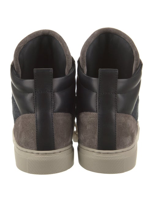 Brunello Cucinelli Suede Colorblock Pattern Sneakers