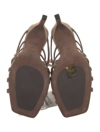 Brunello Cucinelli Suede Beaded Accents Sandals