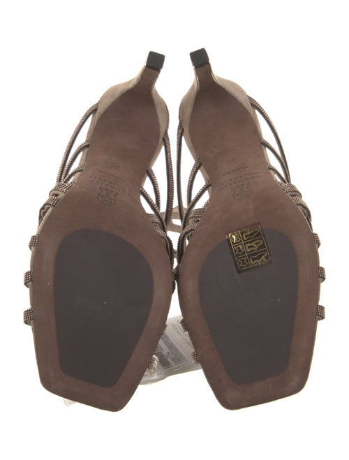 Brunello Cucinelli Suede Beaded Accents Sandals