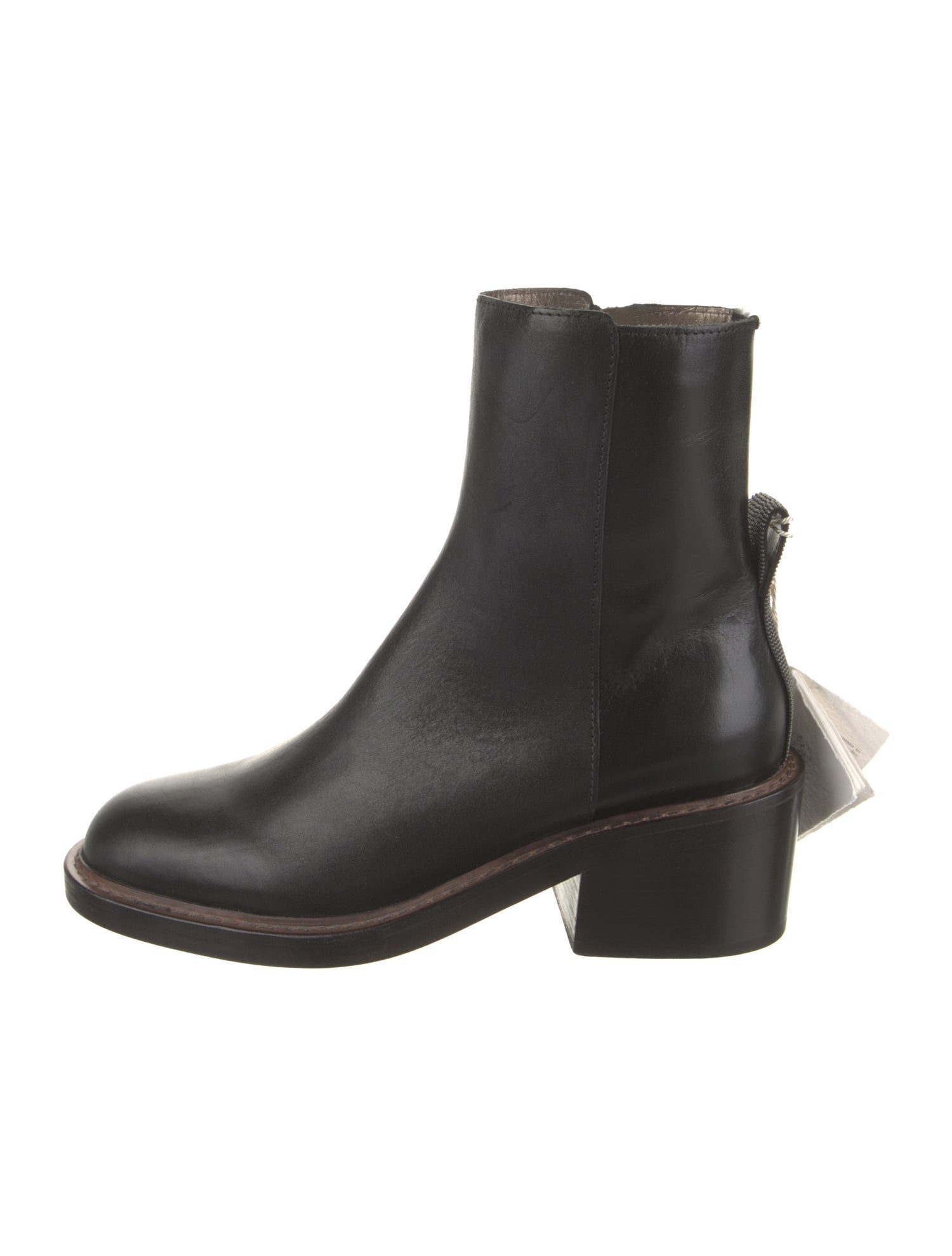 Brunello Cucinelli Leather Beaded Accents Chelsea Boots