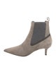 Brunello Cucinelli Suede Colorblock Pattern Chelsea Boots
