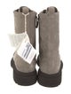 Brunello Cucinelli Suede Colorblock Pattern Combat Boots