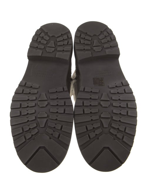 Brunello Cucinelli Suede Colorblock Pattern Combat Boots