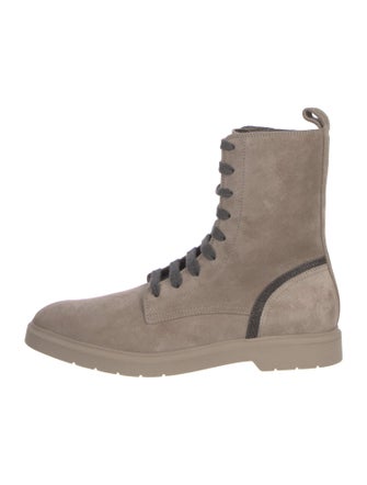 Brunello Cucinelli Suede Combat Boots